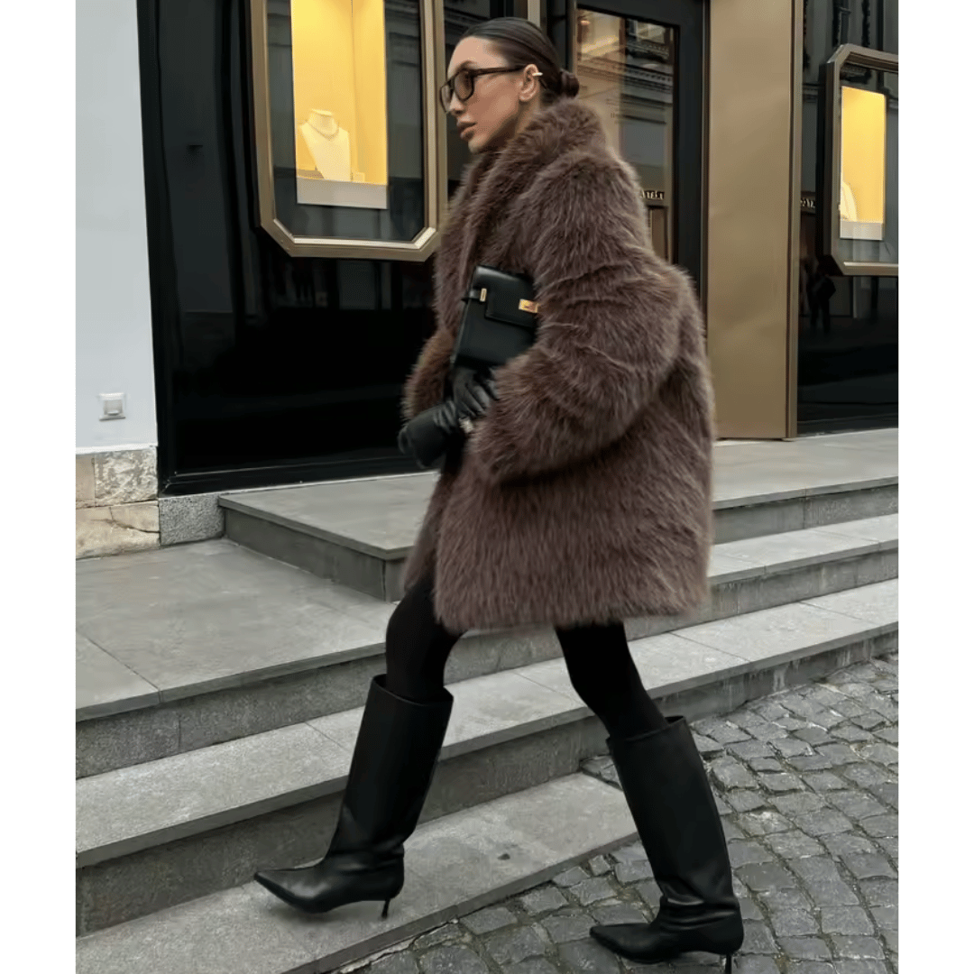 Casaco Feminino Longo de Pele Labela Lemartine