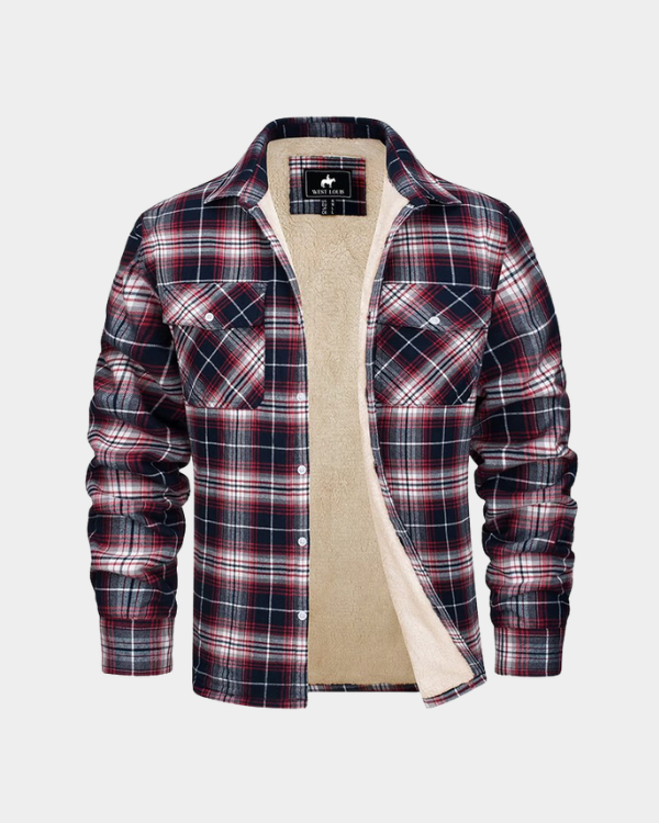 Jaqueta Masculina Xadrez Casual Forrada com Lã Lemartine