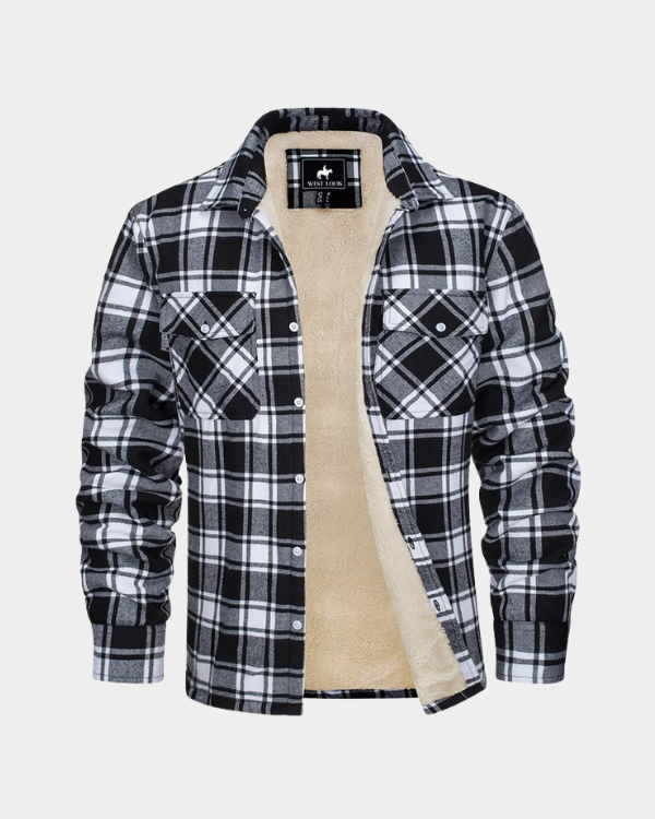 Jaqueta Masculina Xadrez Casual Forrada com Lã Lemartine