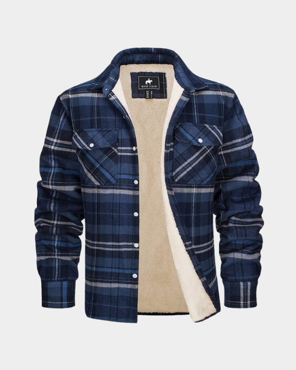 Jaqueta Masculina Xadrez Casual Forrada com Lã Lemartine