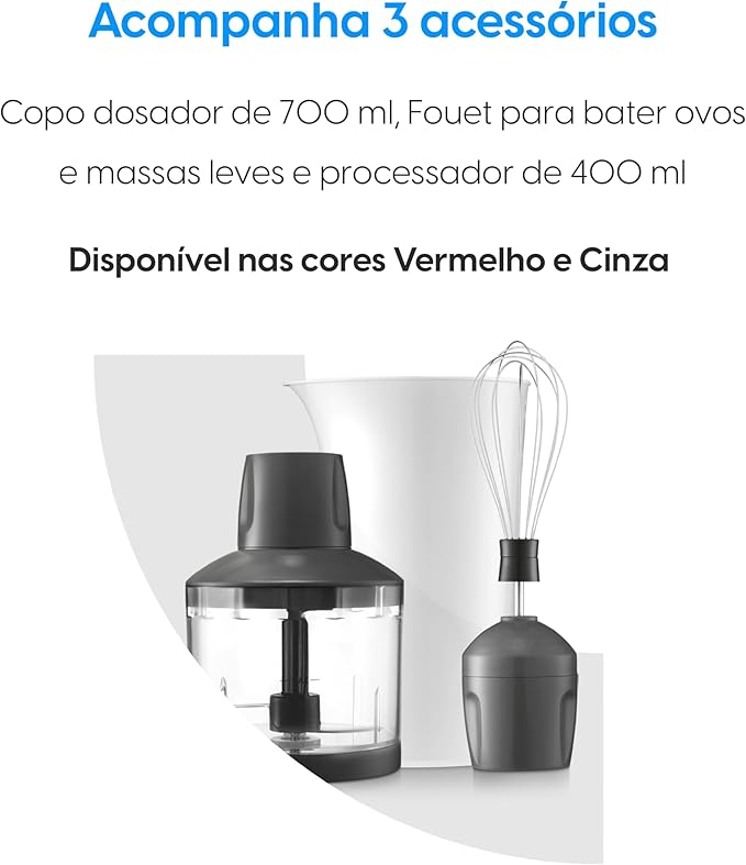 Mixer Power Inox 3 em 1 600W Elgin Lunar - Mixer, triturador e batedor