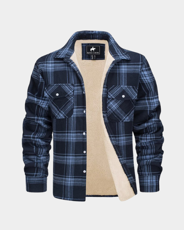 Jaqueta Masculina Xadrez Casual Forrada com Lã Lemartine