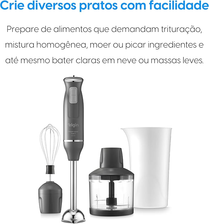 Mixer Power Inox 3 em 1 600W Elgin Lunar - Mixer, triturador e batedor