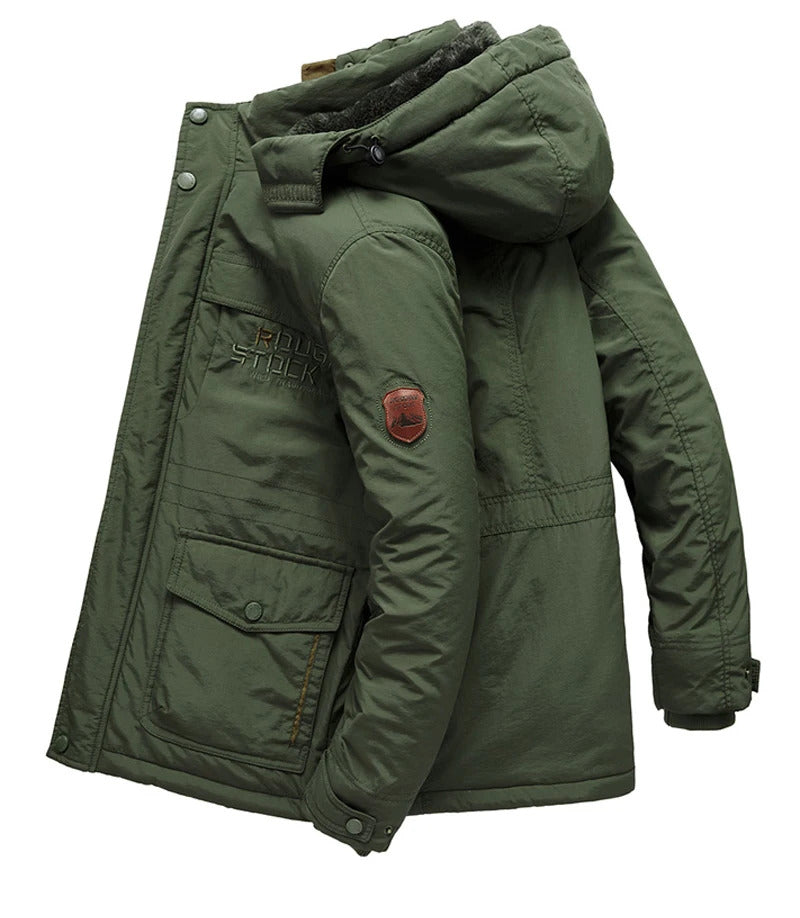 Jaqueta Masculina de Inverno com Capuz Forrada com Lã Lemartine