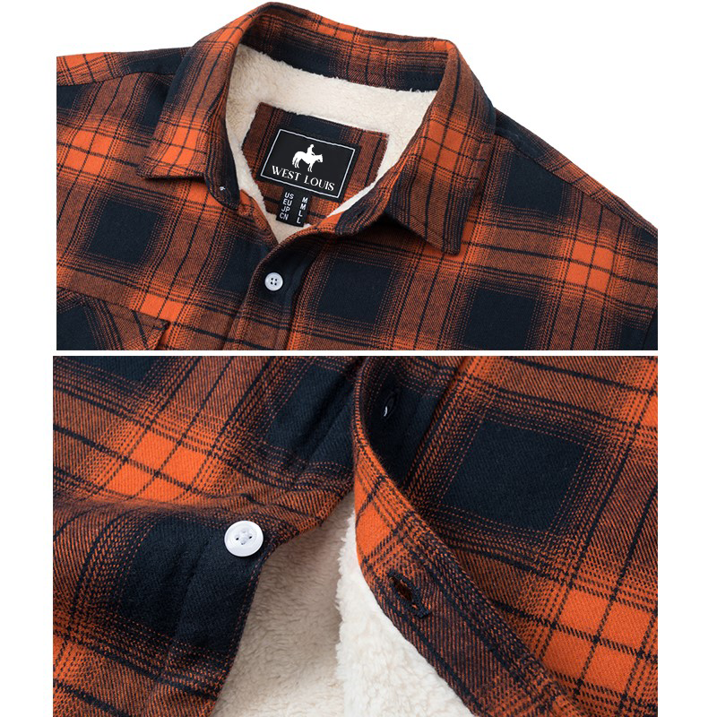 Jaqueta Masculina Xadrez Casual Forrada com Lã Lemartine