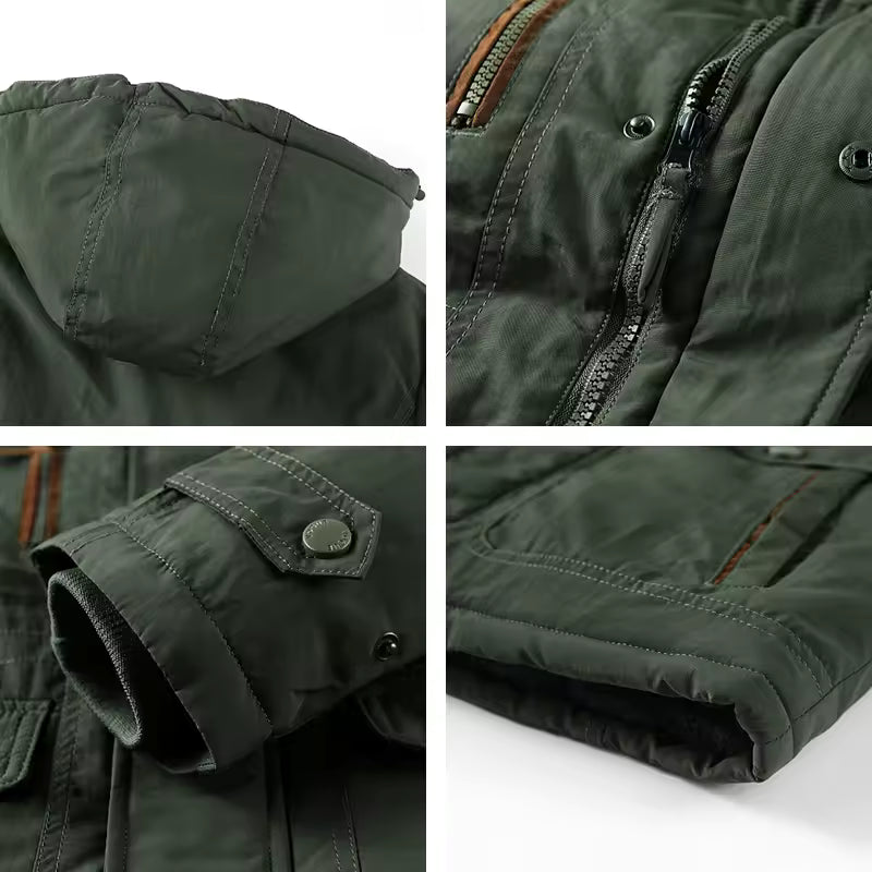 Jaqueta Masculina de Inverno com Capuz Forrada com Lã Lemartine