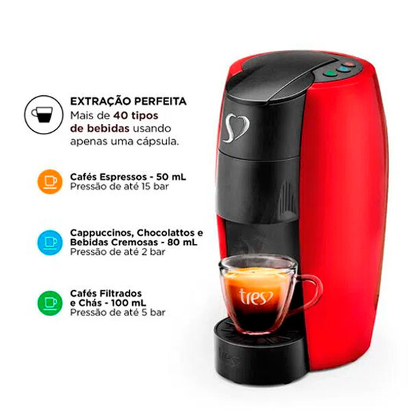 Cafeteira Expressa Lov Multi Bebidas Três Corações 110v