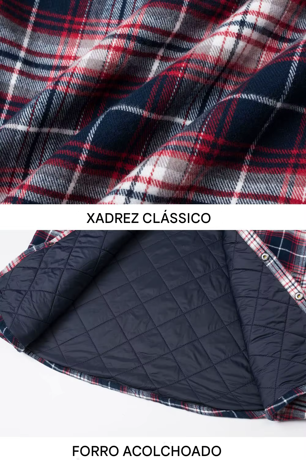 Jaqueta Masculina Xadrez Casual Forrada Lemartine