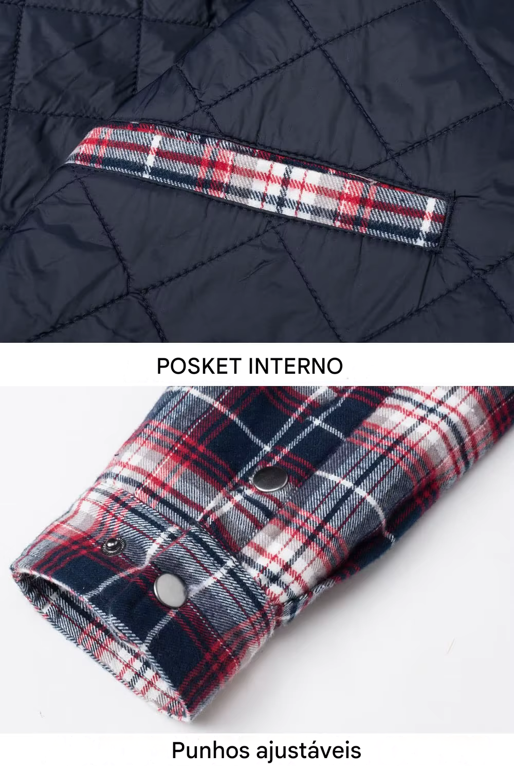 Jaqueta Masculina Xadrez Casual Forrada Lemartine