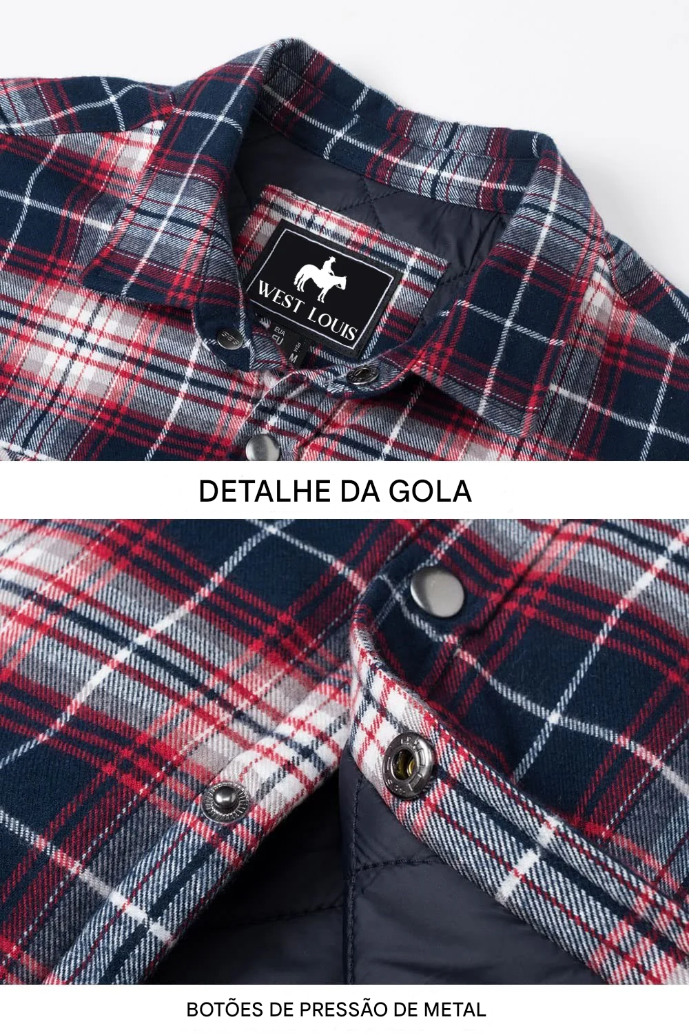 Jaqueta Masculina Xadrez Casual Forrada Lemartine